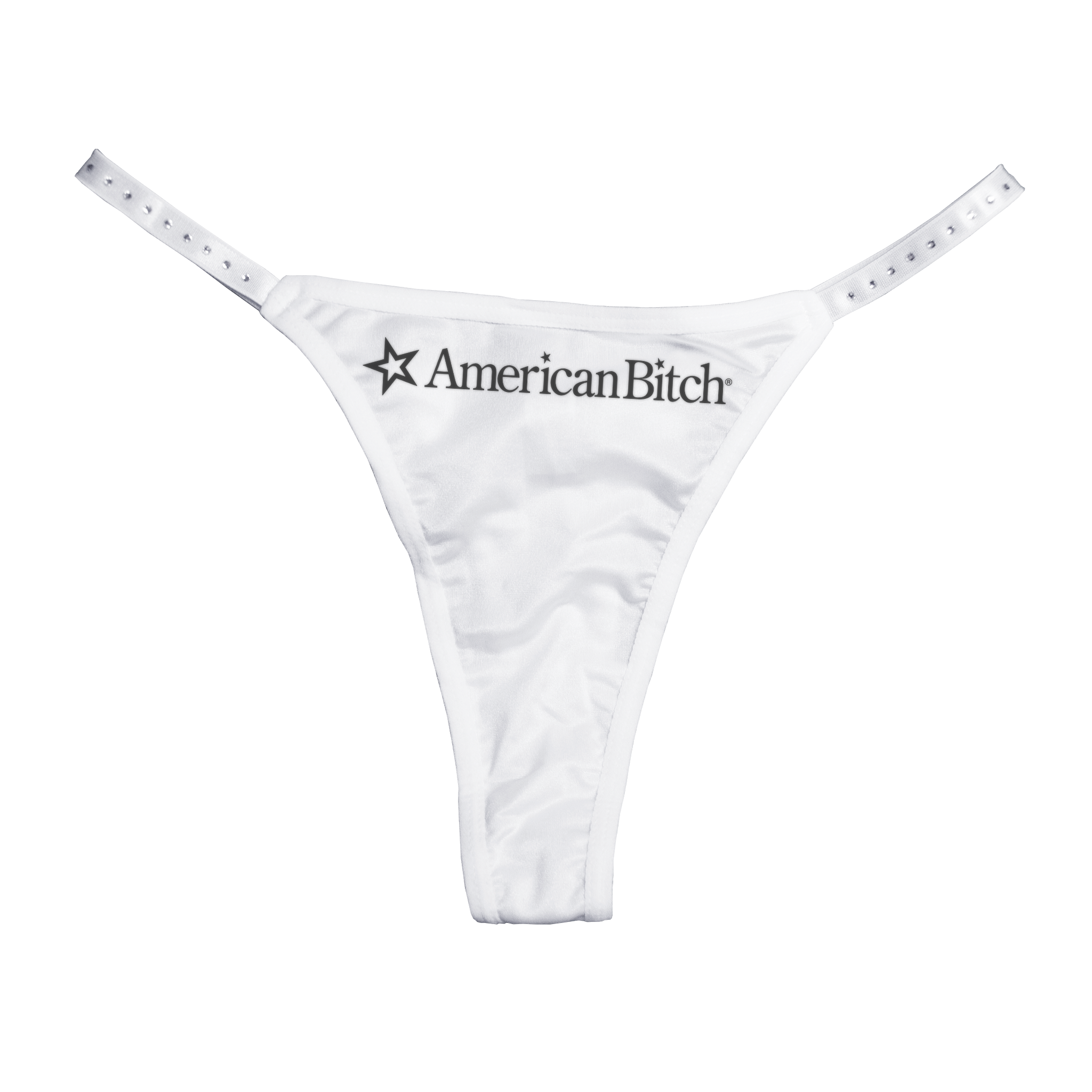 American Bitch Rhinestone Thong