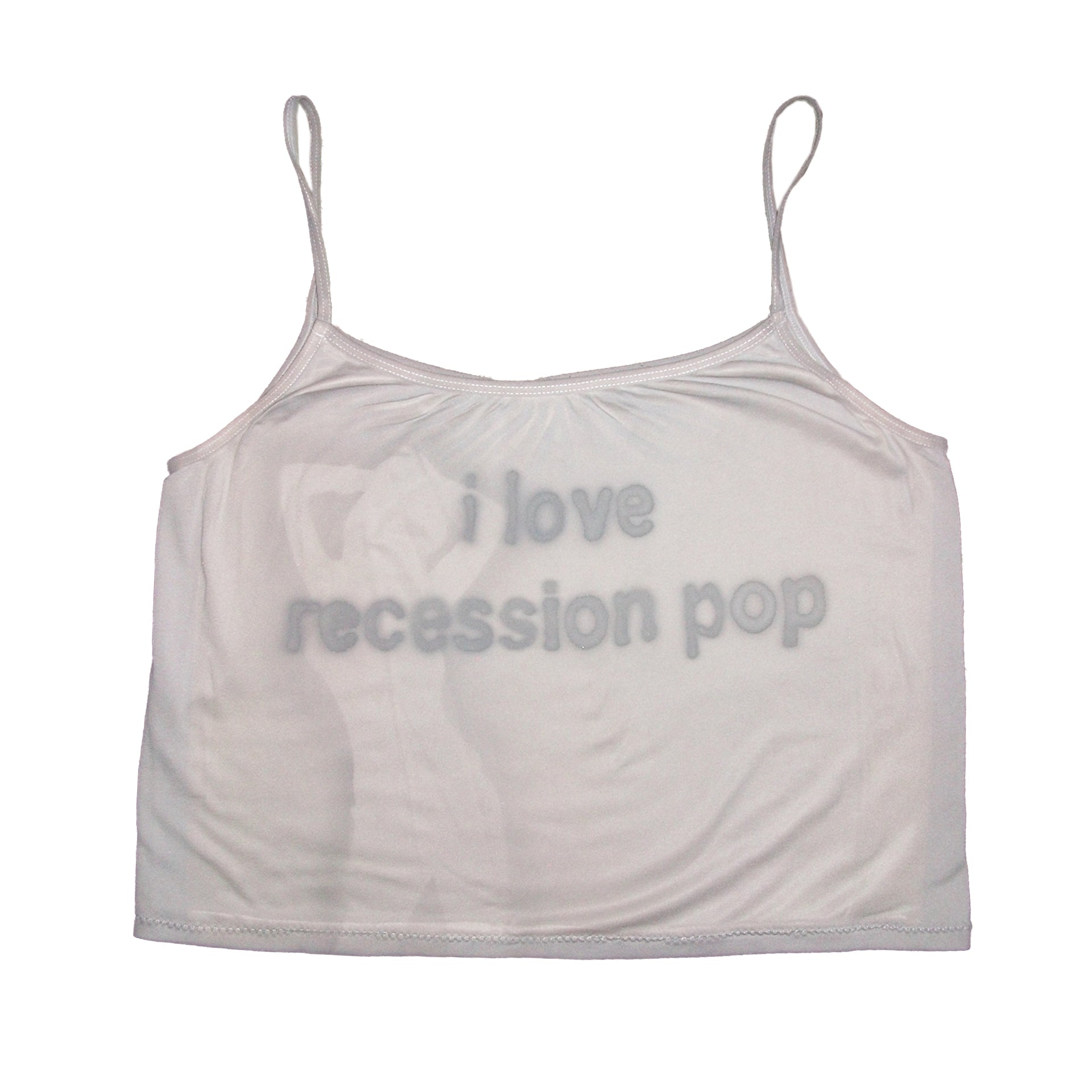 I Love Recession Pop Grey Tank