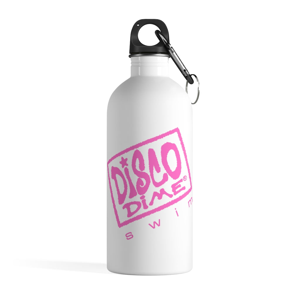 Disco Dime Swim® Stainless Steel Water Bottle (Pink/White)