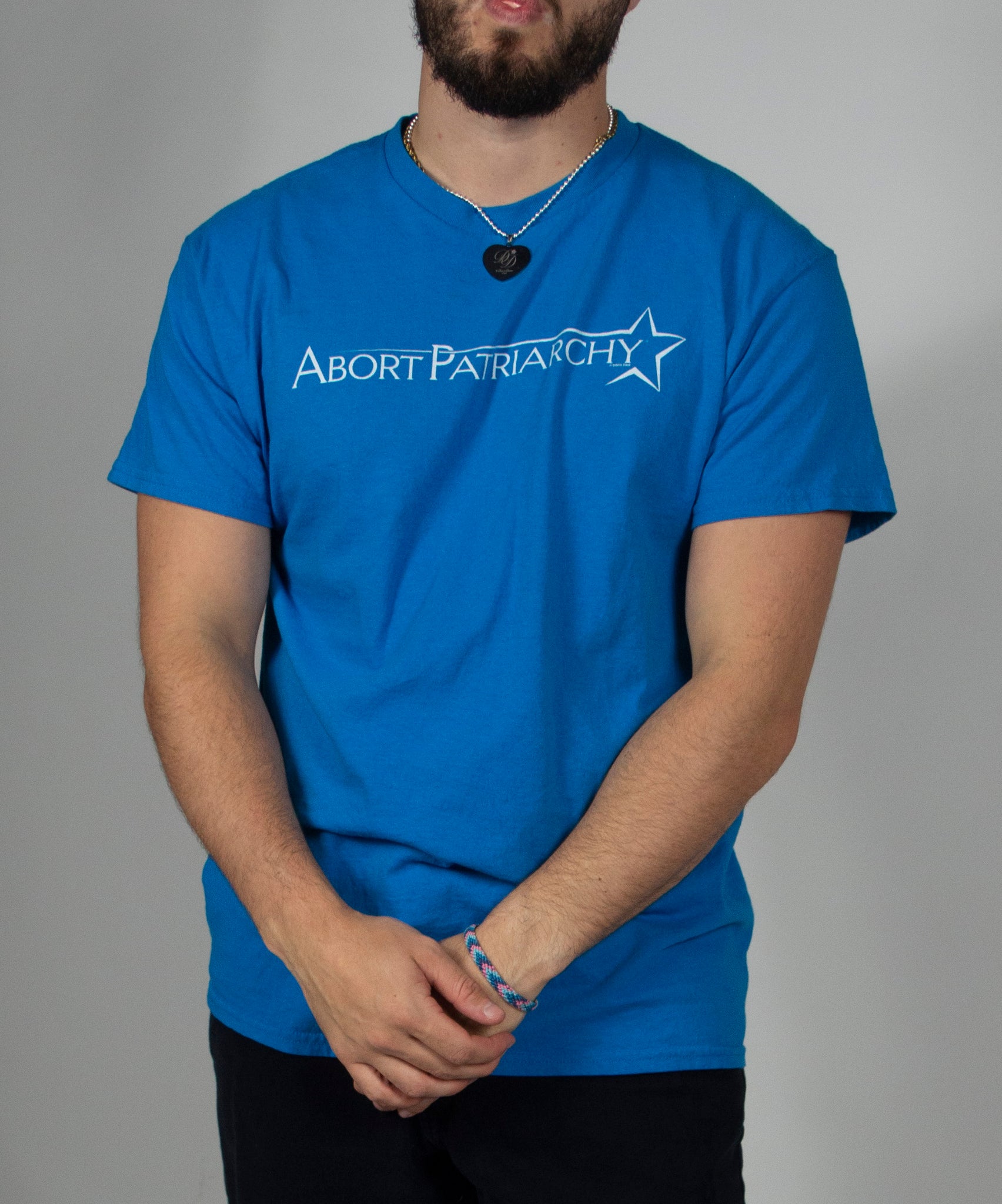 Abort Patriarchy Unisex T-Shirt (White/Blue)