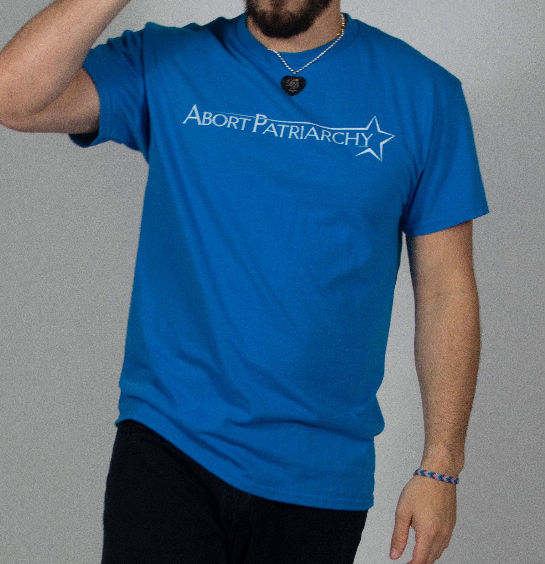 Abort Patriarchy Unisex T-Shirt (White/Blue)