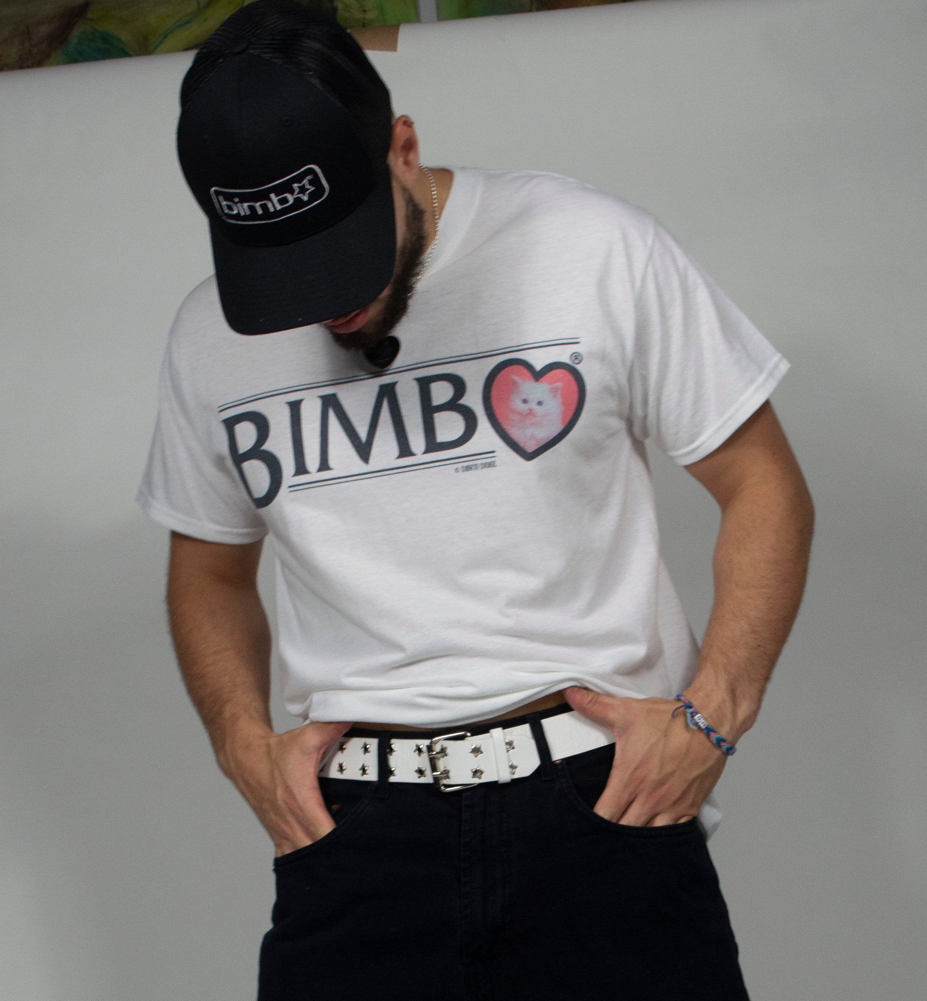 Bimbo Kitten Unisex T-Shirt (Black/White)