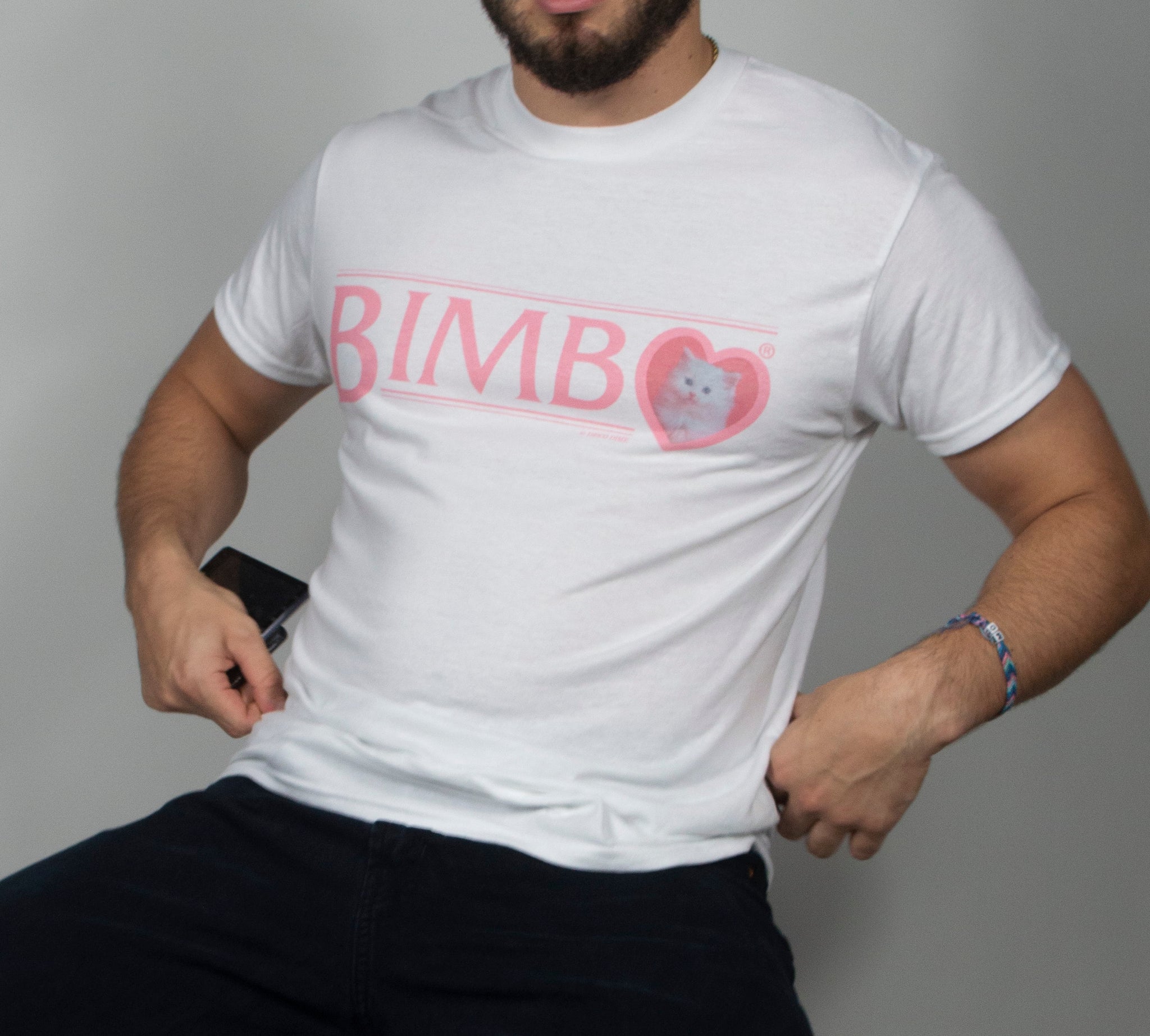 Bimbo Kitten Unisex T-Shirt (Pink/White)