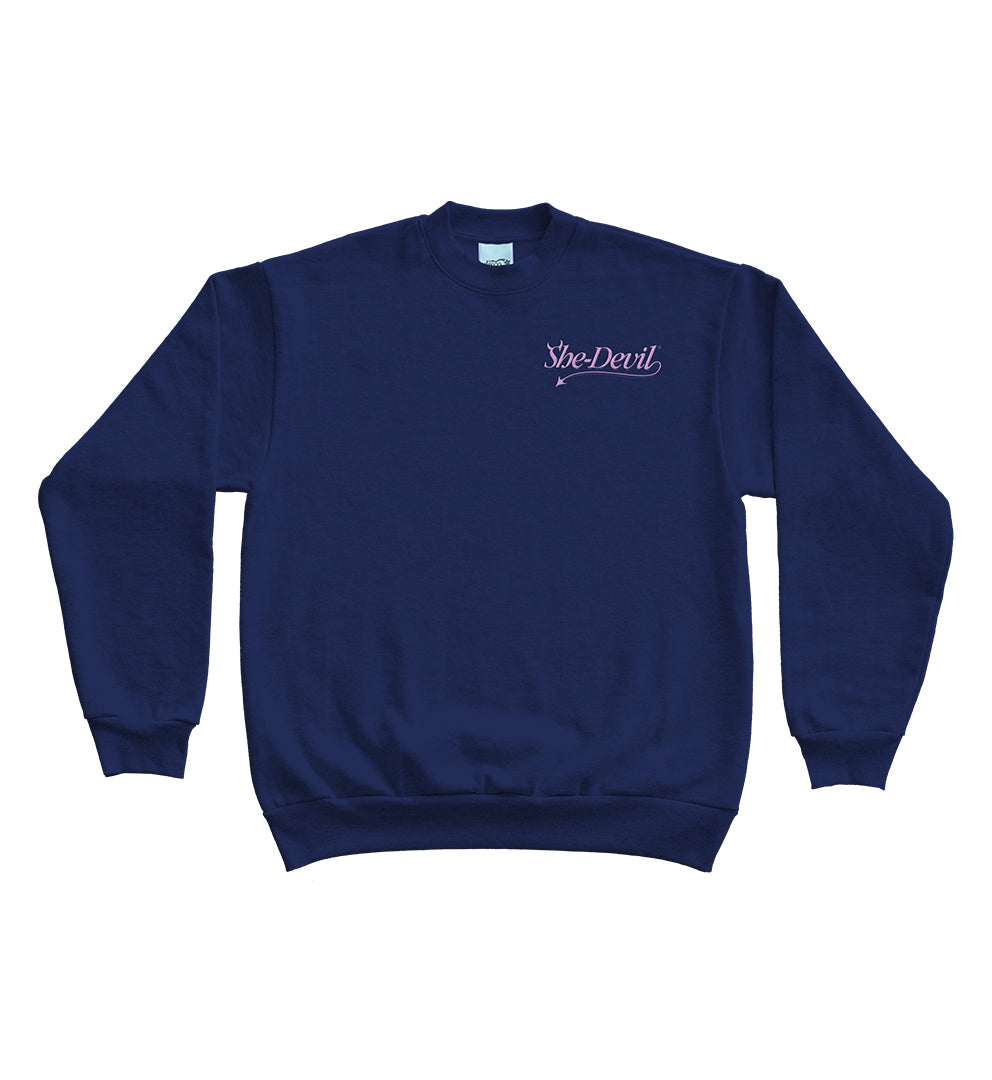 She-Devil Embroidered Sweatshirt (Blue)