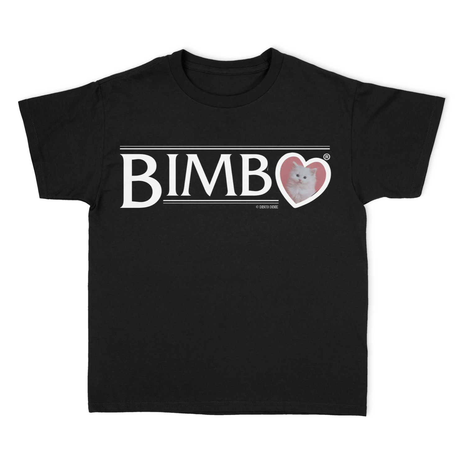Bimbo Kitten Unisex T-Shirt (White/Black)
