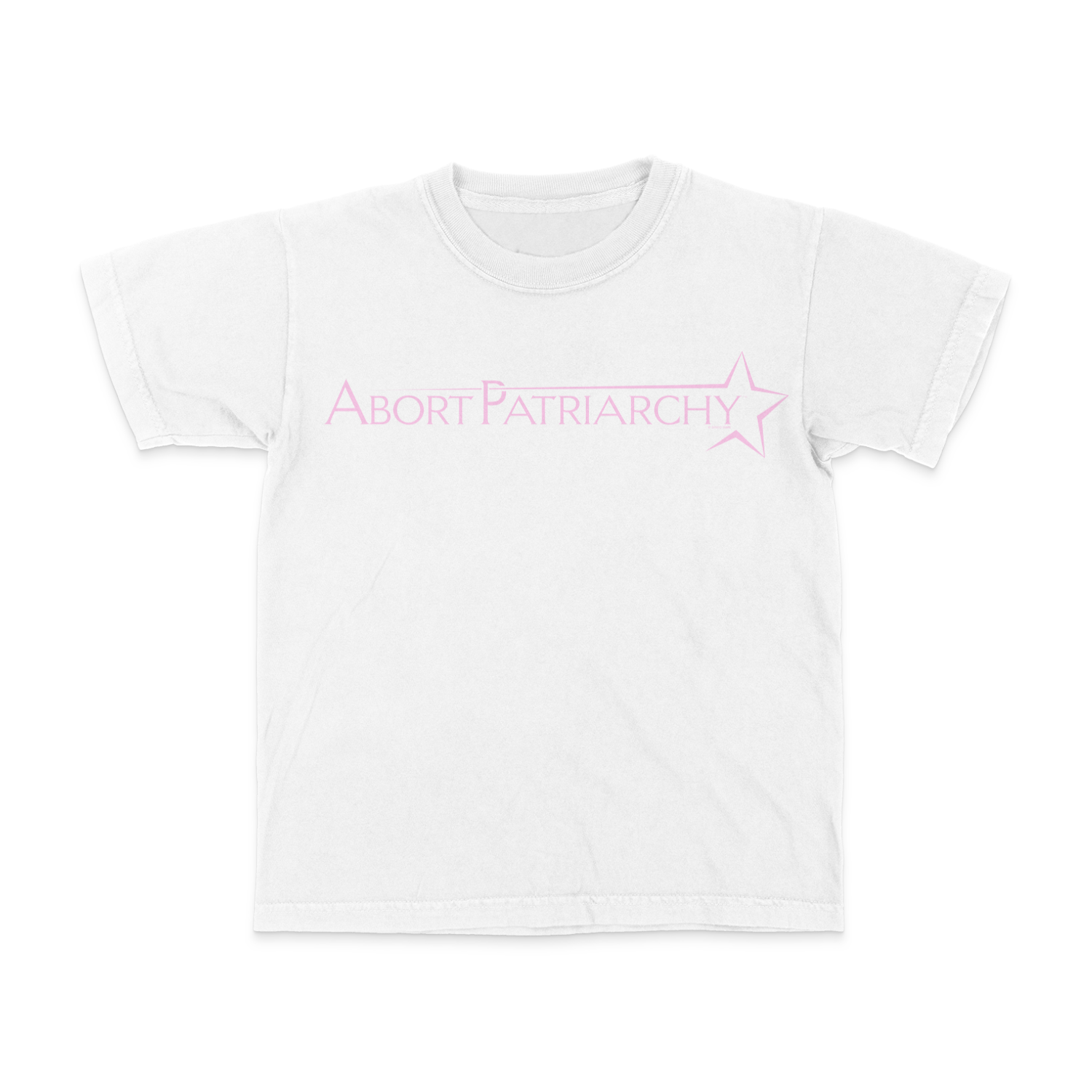 Abort Patriarchy Baby Tee (Pink/White)