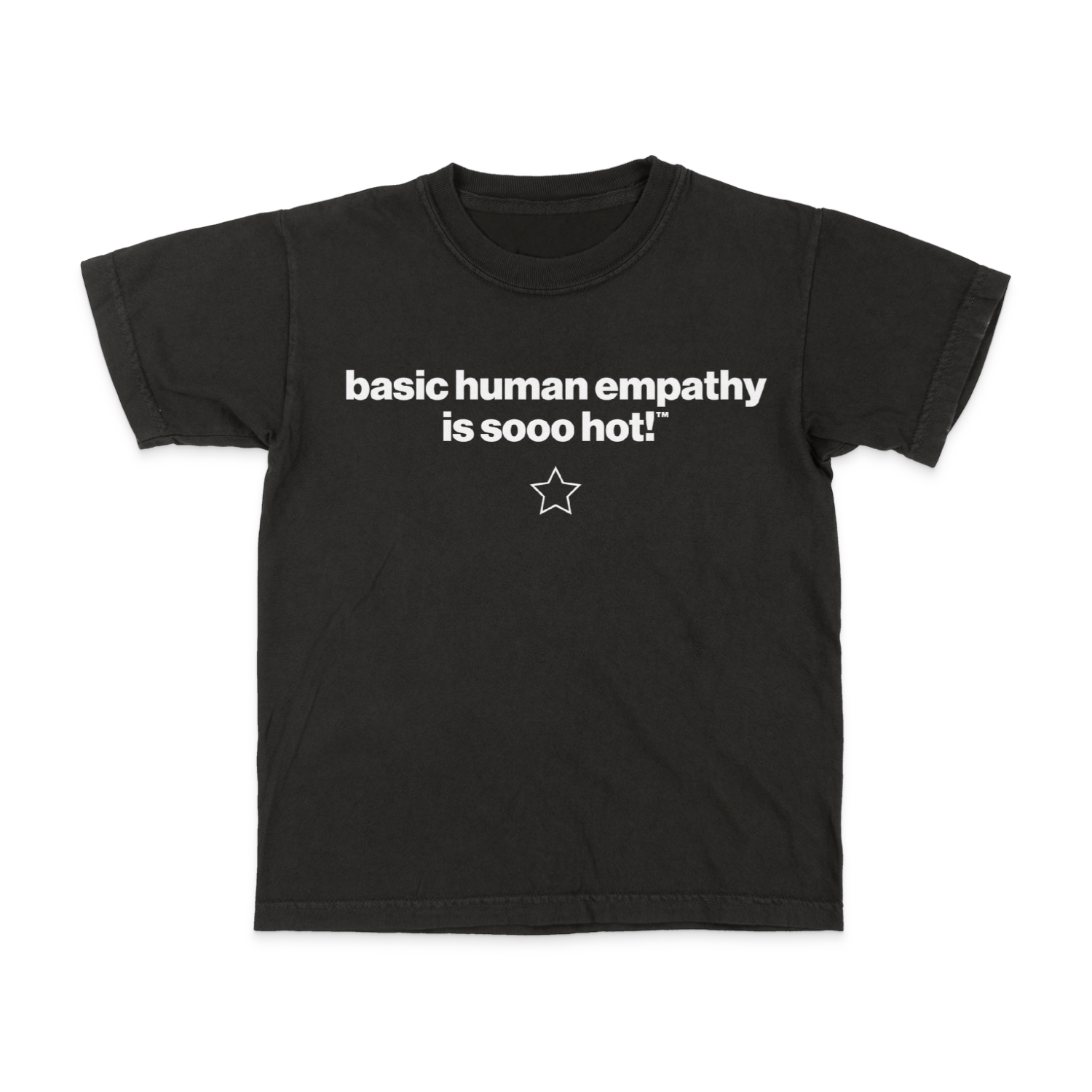 basic human empathy is sooo hot! Baby Tee (White/Black)