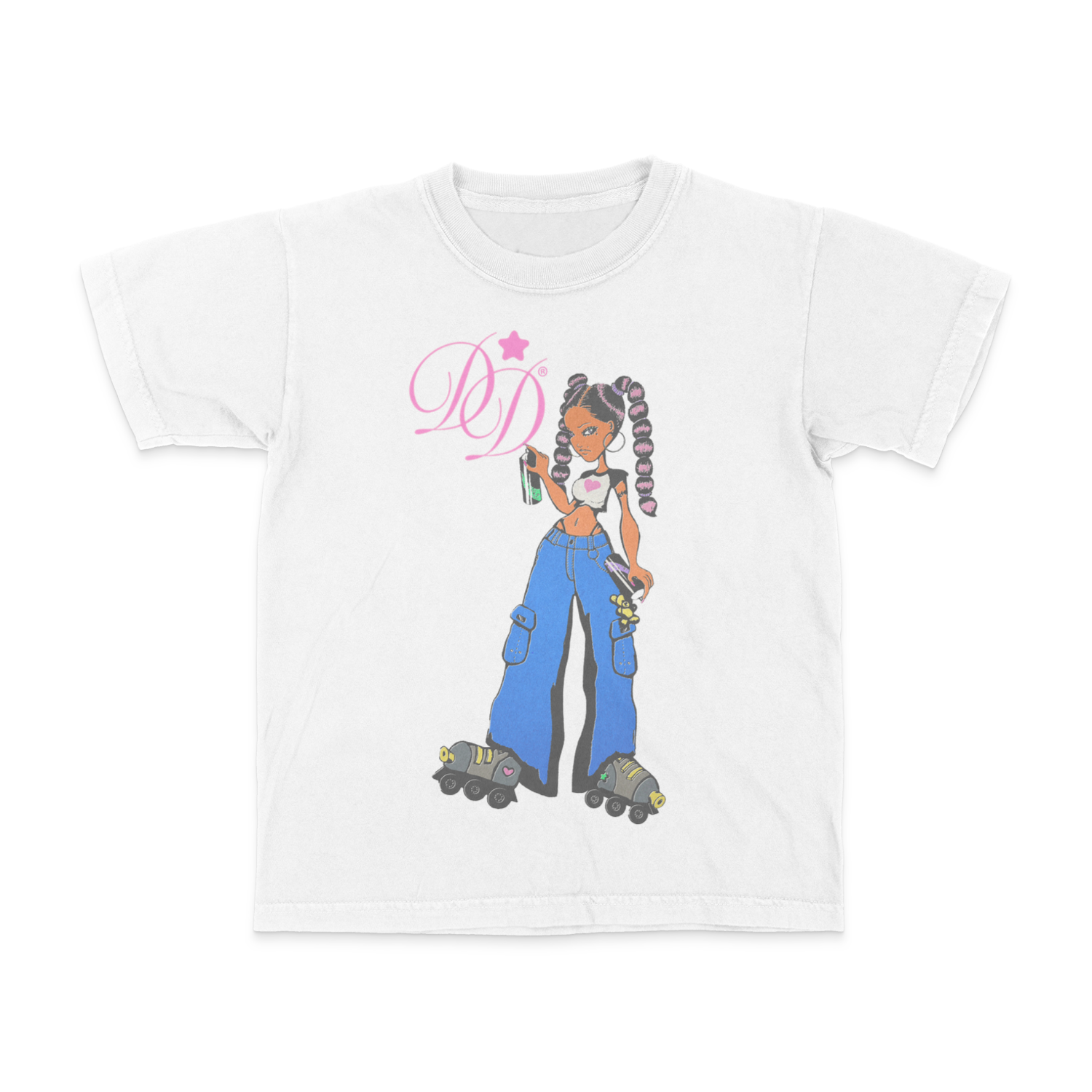 Roller Girl Baby Tee (Color/White)